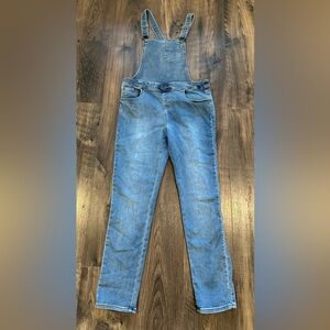 GUC Cat & Jack Girl's Stretch blue Jean Bib Overalls, Size: XL 14/16